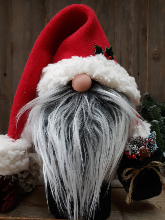 Rustic Santa Gnome in Red or Burgundy