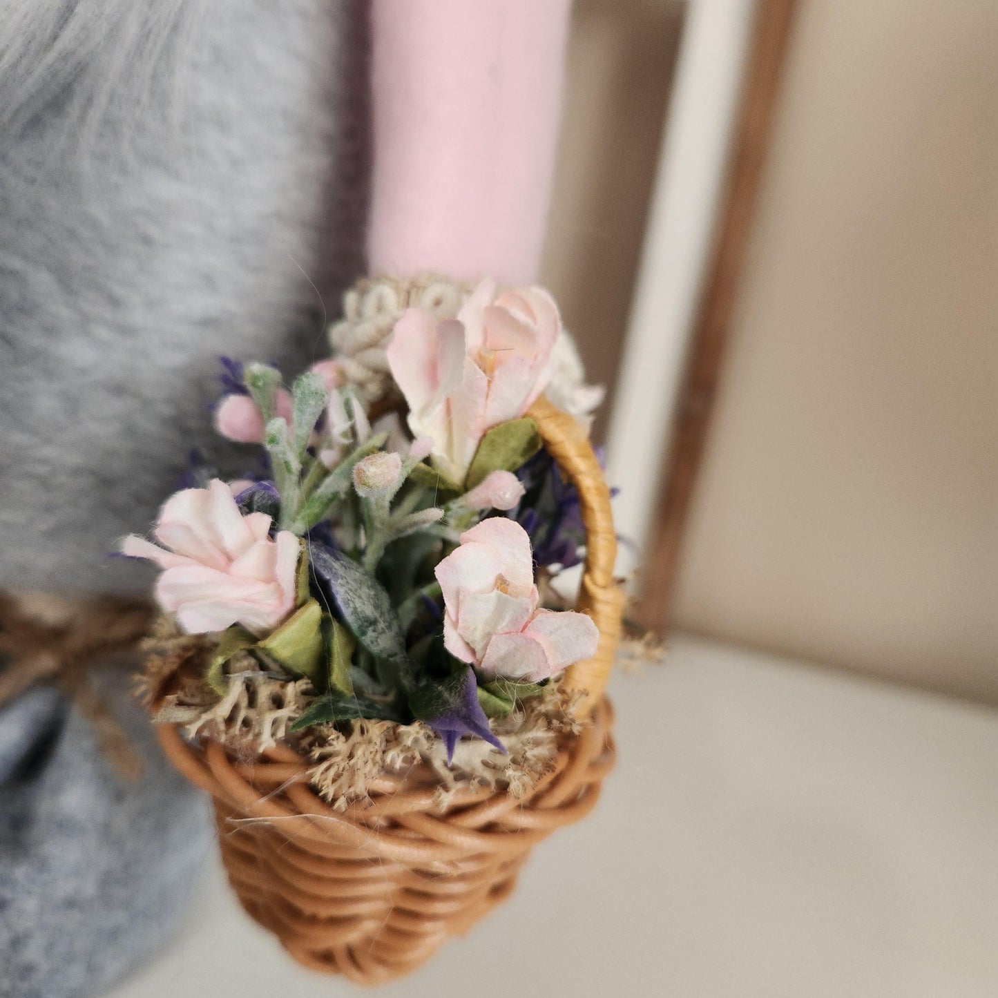 Rustic Spring Woodsy Gnome in Pink